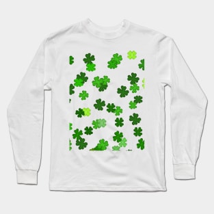 Shamrocks Falling - Pattern for Saint Patricks Day Long Sleeve T-Shirt